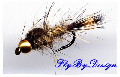 Bead Gold Ribbed Hares Ear Nymph Size 14 Fishing Flies