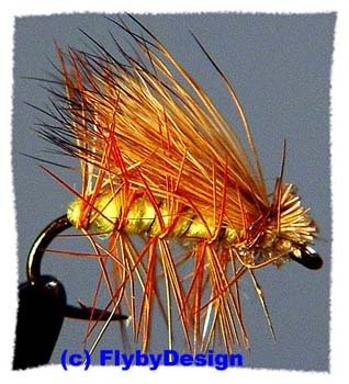 Yellow Elk Hair Caddis Dry Fly - Twelve Size 12 Flies