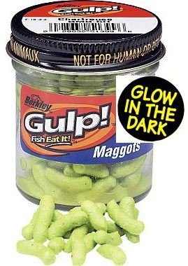 Berkley Gulp Chartreuse Glowing Maggots - Three Pack