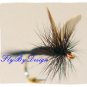 Black Gnat Dry Flies - Twelve Fly Fishing Flies Size 18