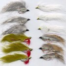 White Zonker 12 Deadly Fishing Flies - Hook Size 2