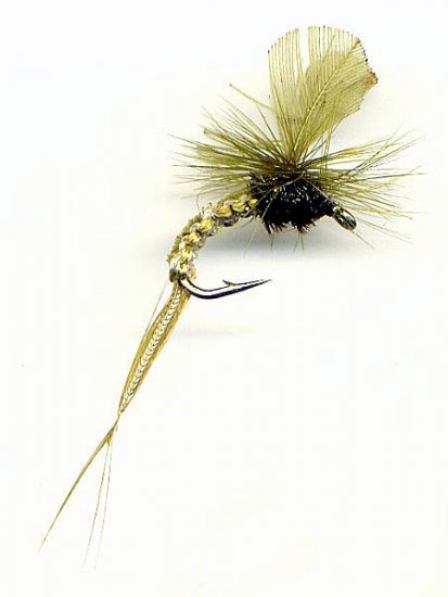 Olive Woven Klinkhamer EMERGER Flies - Twelve Size 12