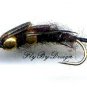 BLACK Double Bead STONEFLY Nymph Fly - Twelve Size 2