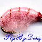 Pink Scud Fly Fishing Nymphs Twelve Flies, Hook Size 18