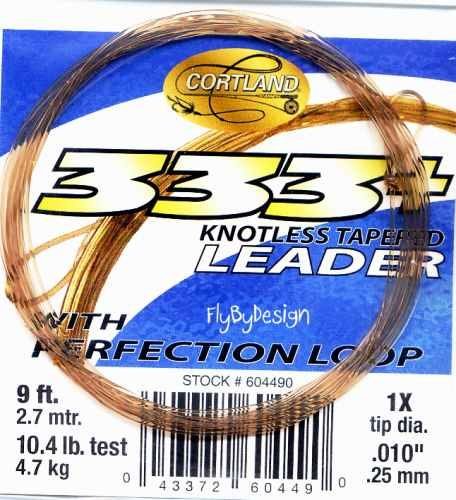 Cortland 9'-1x (10.4Lb test) 333+ Tapered Leader w/Loop