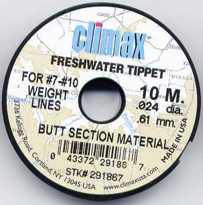 Climax Butt Section Tippet Material For 7-10 wt Lines