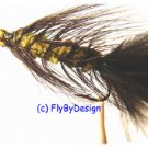 BH Olive/Black Woolly Bugger Flies -Twelve Hook Size 8