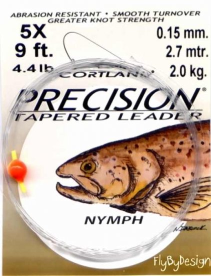 Cortland 5x 4.4 Lb 9' Precision Tapered Nymph Leader