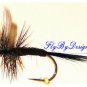 Black Gnat Dry Fly Fishing Flies Twelve Hook Size 12