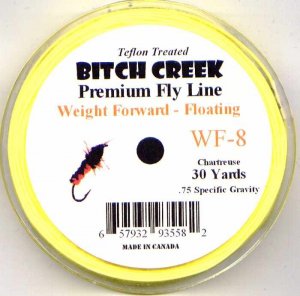 Bitch Creek Lemon Yellow Teflon WF8 Floating Fly Line
