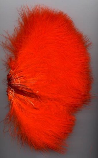 Premium Dyed 1 Ounce Orange Strung Marabou Feathers