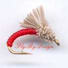 Red Serendipity Nymph Fishing Flies - Twelve Size 14
