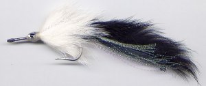 Black & White Pikie Fly - Six # 4/0 Pike Fishing Flies