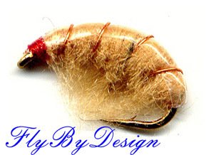Tan Scud Fly Fishing Nymphs - Twelve Hook Size 16 Flies