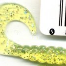Kalin's 2" Chartreuse Hologram Lunker Salty Fish Grubs