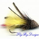 Yellow Marabou Muddler Minnow  Fly- Twelve Size 8 Flies