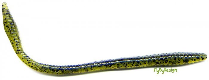 Yum 6" Houdini Worm Green/Black Fleck Soft Lure 15 pack