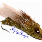 Olive CICADA - Six Fly Fishing Flies  -  Hook Size 6