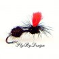 Black HiVis Parachute Ant Twelve Fly Fishing Flies #10