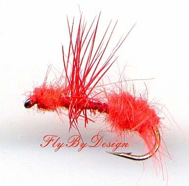 Orange Fur Ant - Twelve Fly Fishing Flies Hook Size #18
