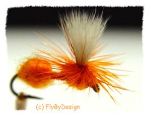 Orange Parachute Ant Dry Flies - Twelve Hook Size 12