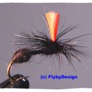 Black HiVis Parachute Ant Twelve Fly Fishing Flies  #18