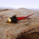 Red Copper John Nymph Fly  -  Twelve Hook Size 14 Flies