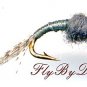 WD40 Gray Nymph - Twelve Hook Size 18 Fly Fishing Flies