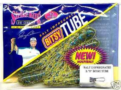 Strike King Salty Chartreuse/Blue Flake Bitsy Tube 10pk