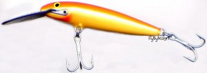 Rapala Discontinued Magnum Gold FL Red CD Sinking Lure