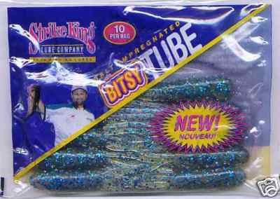 Strike King Salty Watermelon/Blue Flake Bitsy Tube 10pk