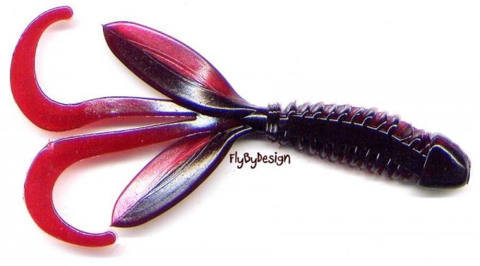 Yum 4.5" Red Shad Wooly Hawgtail Lure Salt + LPT 8/pack