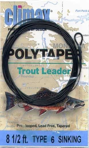 Climax 8.5 ft Sinking PolyTaper Trout Fly Fish Leader