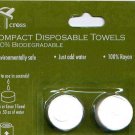Eight Compact Disposable Biodegradable Rayon Towels