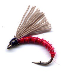 Red Biot Serendipity Fishing Flies - Twelve Size 16 Fly