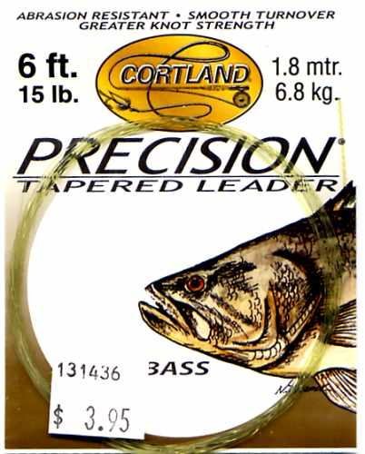 Cortland 15 Lb test 6Ft Precision Bass Tapered Leader