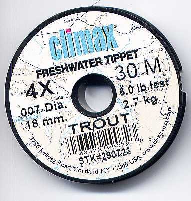 Climax TROUT 4x Monofilament FlyFishing Tippet Material