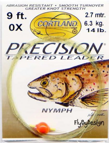 Cortland 0x 14 Lb Nymph 9 Foot Precision Tapered Leader