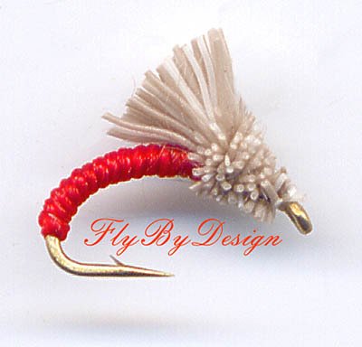 Red Serendipity Nymph Fishing Flies - Twelve Size 18