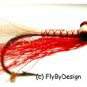 Clouser Red & White Fly Fishing Flies Twelve Size 2/0
