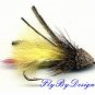 Yellow Marabou Muddler Minnow Fly- Twelve Size 6 Flies