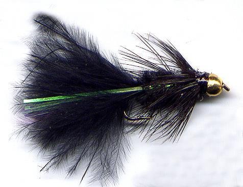 Bead Head Black Woolly Bugger Fly Twelve Hook Size 14