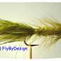 BH Olive Woolly Bugger Fishing Flies - Twelve Size 14