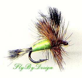 Chartreuse Humpy - Twelve Deadly Hook Size 8 Dry Flies