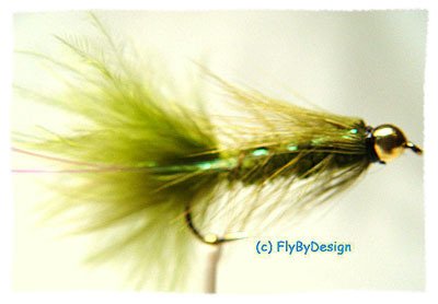 BH Olive Woolly Bugger Fishing Flies - Twelve Size 6