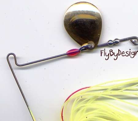 Terminator 3/8 oz Chartreuse Red Stainless Spinner Bait