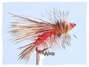 Orange Stimulator, One Dozen Hook Size 12 Fishing Flies