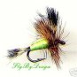 Chartreuse Humpy - Twelve Deadly Hook Size 2 Dry Flies