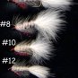 Red & White Woolly Bugger Fly - Twelve Size 12 Flies