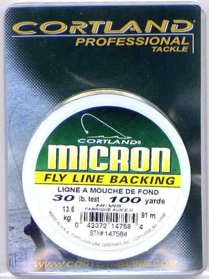 Cortland Micron Yellow Fly Line Backing - 30 LB 100 YDS